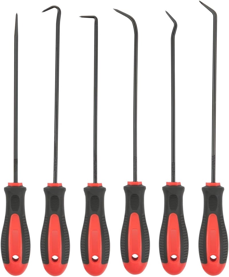ROTATION Extra Long Precision Hook and Pick Set, 6-Piece Set, Chrome Vanadium Steel Shaft, for Remove Hoses and Gaskets, Auto and Electronics Maintenance Tools - Image 1